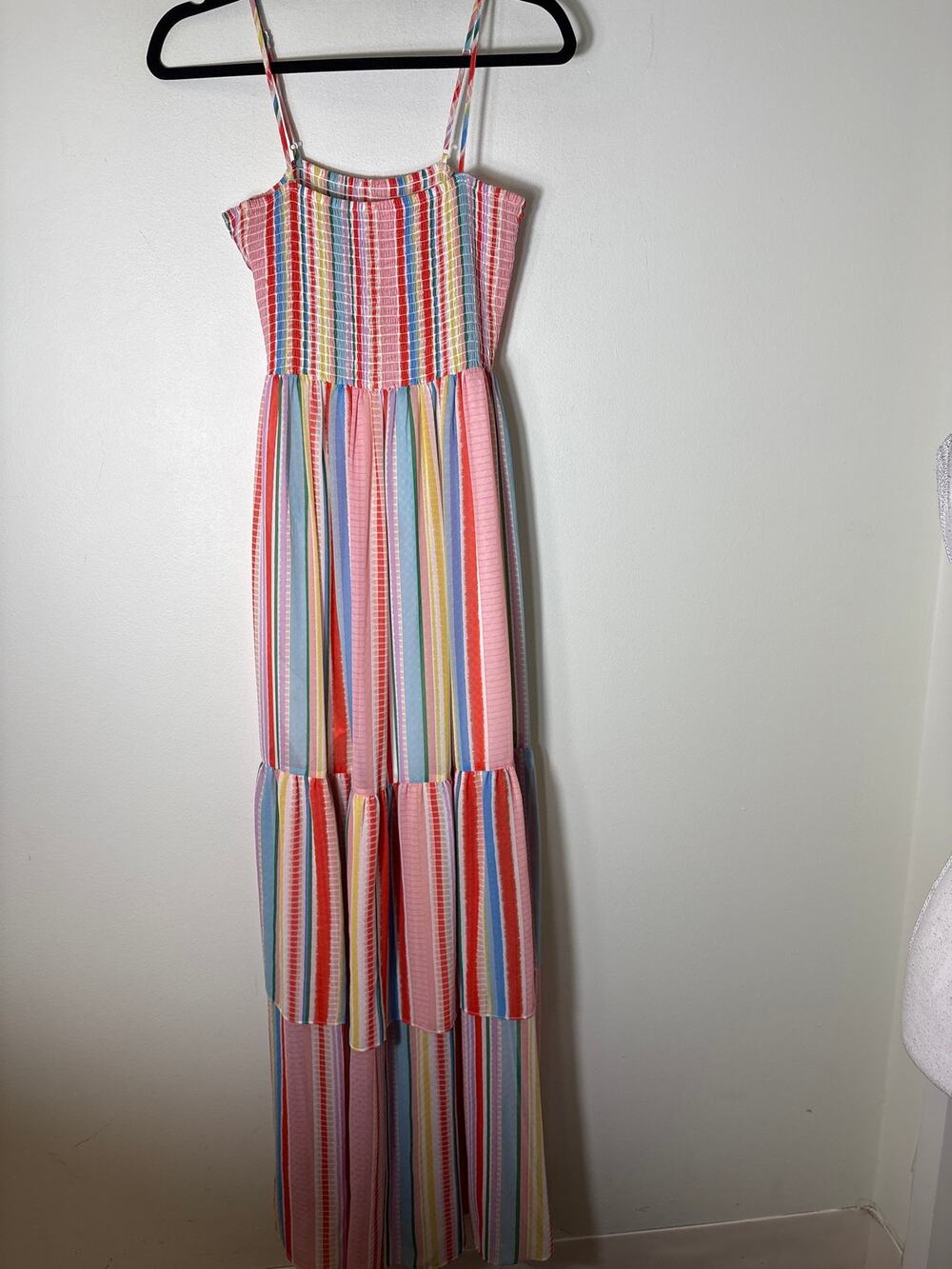 JACK by BB Dakota Multicolor Stripe Smocked Maxi Dress Sz S